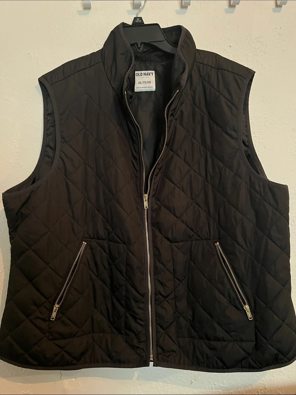 Old Navy Black Puffer Jacket with Gold-Tone Zipper